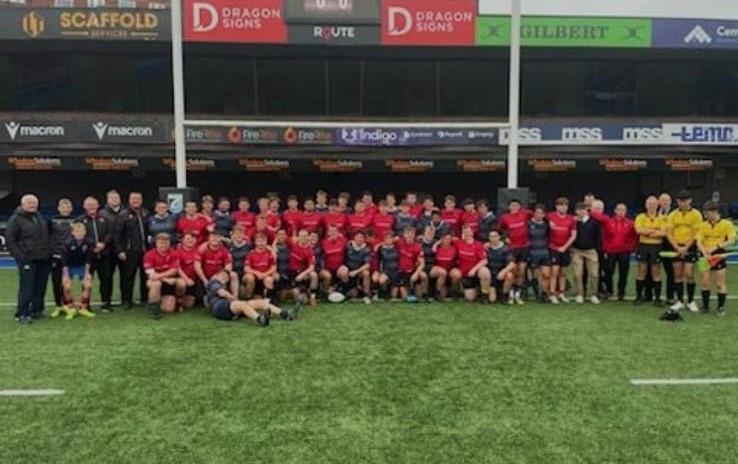 The Welsh team and officials